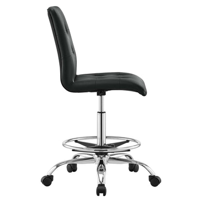 Prim Armless Vegan Leather Drafting Chair by Modway
