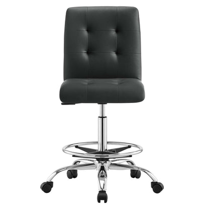 Prim Armless Vegan Leather Drafting Chair by Modway