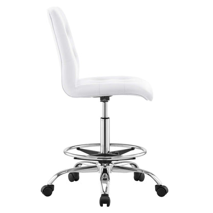 Prim Armless Vegan Leather Drafting Chair by Modway