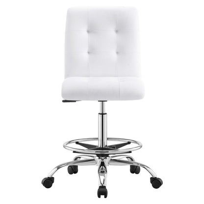 Prim Armless Vegan Leather Drafting Chair by Modway