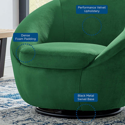 Buttercup Performance Velvet Swivel Chair by Modway
