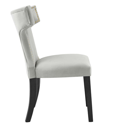 Curve Performance Velvet Dining Chairs Set of 2 by Modway