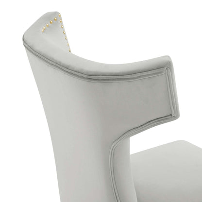 Curve Performance Velvet Dining Chairs Set of 2 by Modway