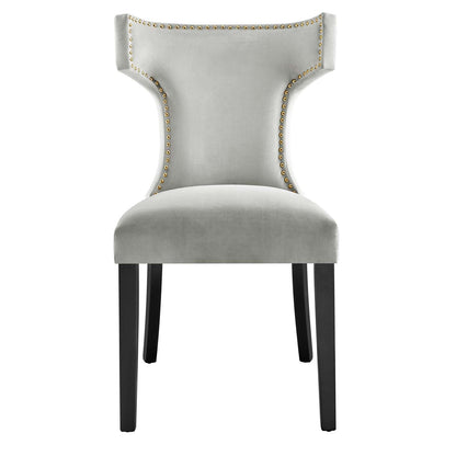 Curve Performance Velvet Dining Chairs Set of 2 by Modway