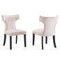 Curve Performance Velvet Dining Chairs Set of 2 by Modway