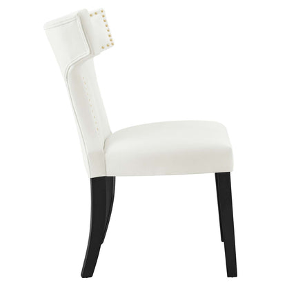 Curve Performance Velvet Dining Chairs Set of 2 by Modway