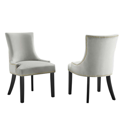 Marquis Performance Velvet Dining Chairs Set of 2 by Modway