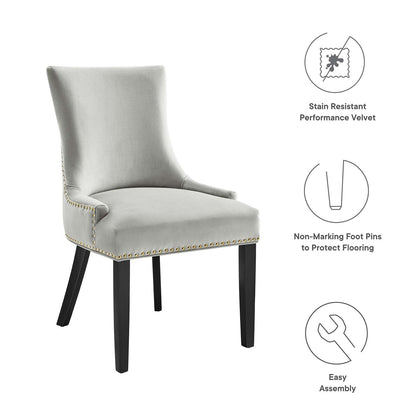 Marquis Performance Velvet Dining Chairs Set of 2 by Modway
