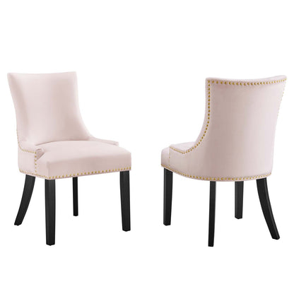 Marquis Performance Velvet Dining Chairs Set of 2 by Modway