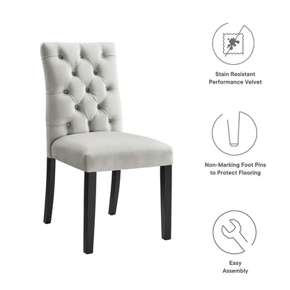 Duchess Performance Velvet Dining Chairs Set of 2 by Modway