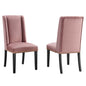 Baron Performance Velvet Dining Chairs Set of 2 by Modway