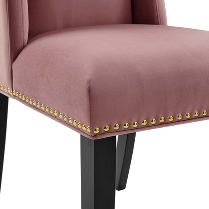 Baron Performance Velvet Dining Chairs Set of 2 by Modway