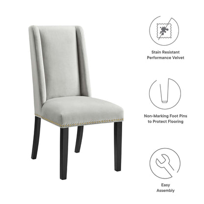 Baron Performance Velvet Dining Chairs Set of 2 by Modway
