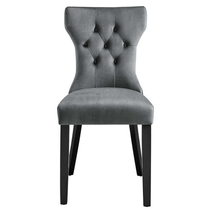 Silhouette Performance Velvet Dining Chairs Set of 2 by Modway