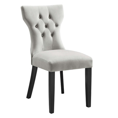 Silhouette Performance Velvet Dining Chairs Set of 2 by Modway