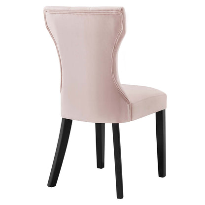Silhouette Performance Velvet Dining Chairs Set of 2 by Modway