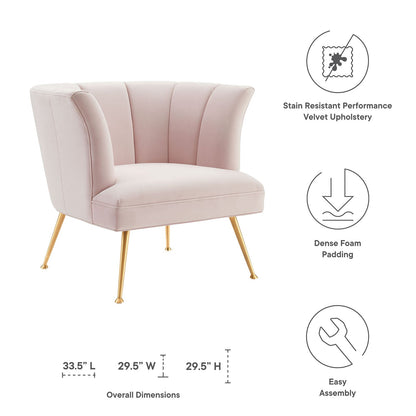 Veronica Channel Tufted Performance Velvet Armchair by Modway