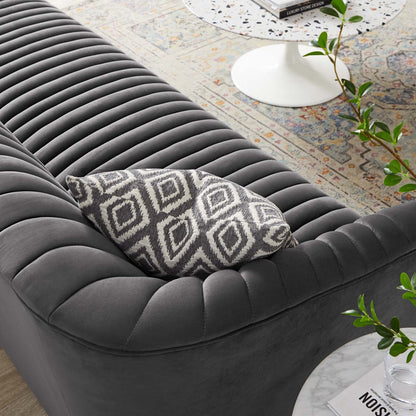 Announce Performance Velvet Channel Tufted Sofa by Modway