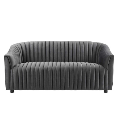 Announce Performance Velvet Channel Tufted Loveseat by Modway