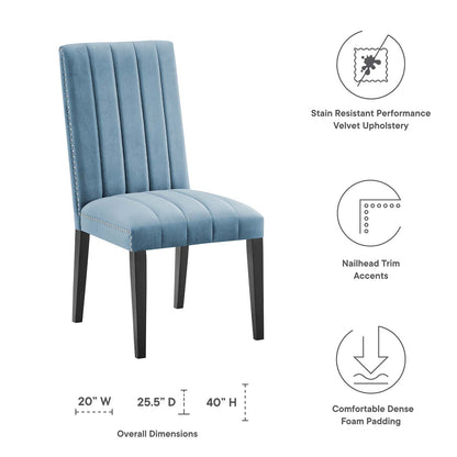 Catalyst Performance Velvet Dining Side Chairs Set of 2 by Modway