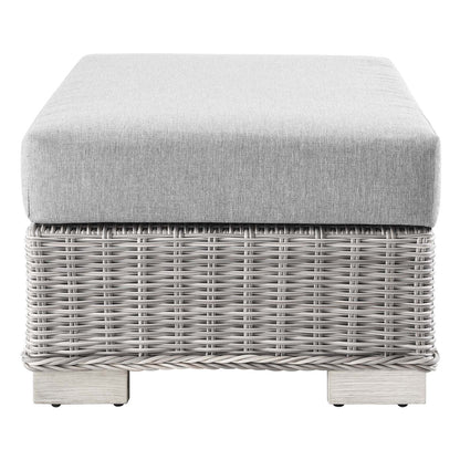 Conway 2-Piece Outdoor Patio Wicker Rattan Armchair and Ottoman Set by Modway