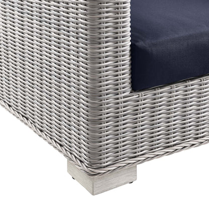 Conway Outdoor Patio 2-Piece Armchair and Ottoman Set