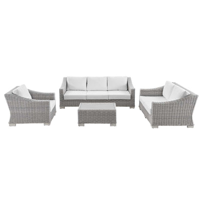 Conway 4-Piece Outdoor Patio Wicker Rattan Furniture Set by Modway