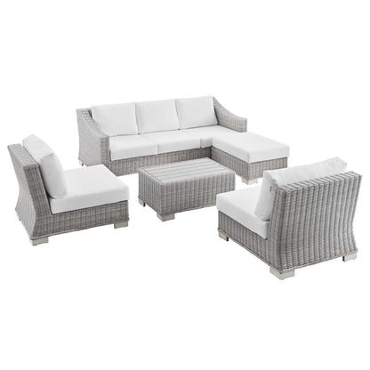 Conway 5-Piece Outdoor Patio Wicker Rattan Furniture Set by Modway