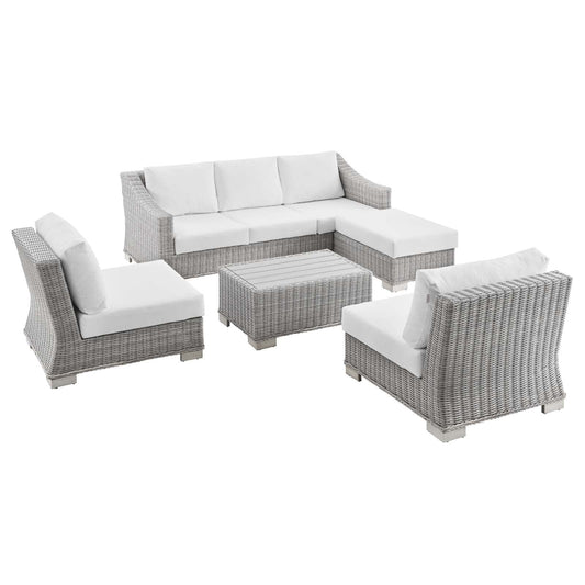 Conway 5-Piece Outdoor Patio Wicker Rattan Furniture Set by Modway