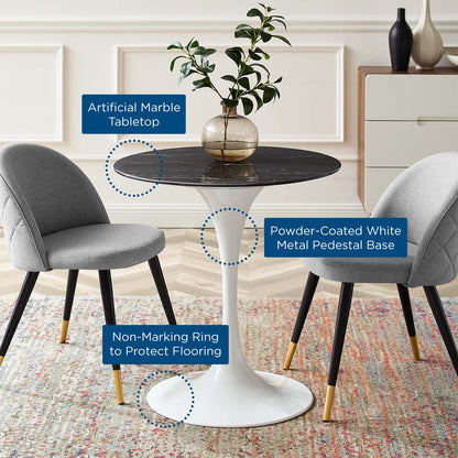 Lippa 28" Round Faux Marble Dining Table by Modway