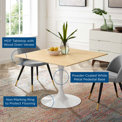 Lippa 40" Square Wood Dining Table by Modway