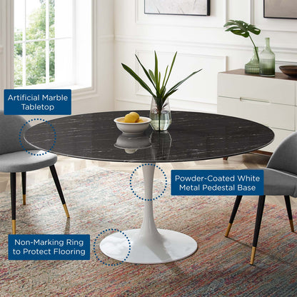 Lippa 60" Round Faux Marble Dining Table by Modway