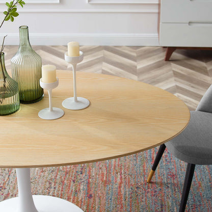 Lippa 60" Oval Natural Wood Dining Table by Modway