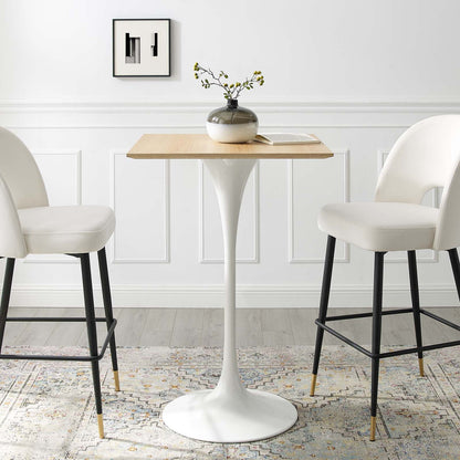 Lippa 28" Square Wood Bar Table by Modway