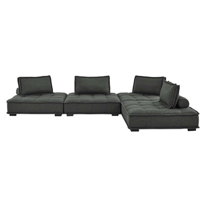 Saunter 4-Piece Tufted Fabric Fabric Sectional Sofa by Modway
