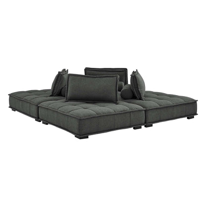 Saunter 4-Piece Tufted Fabric Fabric Sectional Sofa by Modway