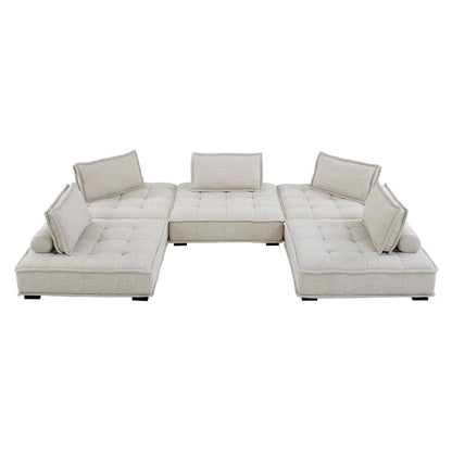 Saunter 5-Piece Tufted Fabric Fabric Sectional Sofa by Modway