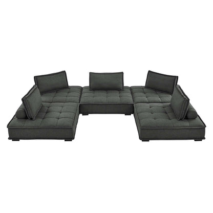 Saunter 5-Piece Tufted Fabric Fabric Sectional Sofa by Modway