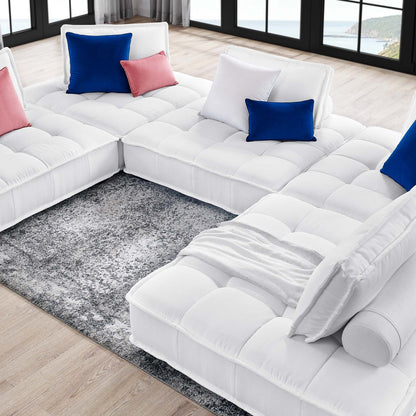 Saunter 5-Piece Tufted Fabric Fabric Sectional Sofa by Modway