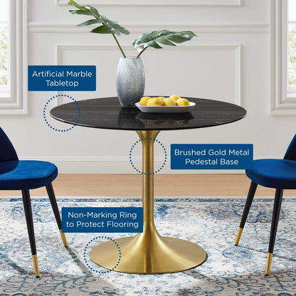Lippa 40" Round Faux Marble Dining Table by Modway
