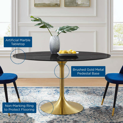 Lippa 54" Oval Faux Marble Dining Table by Modway