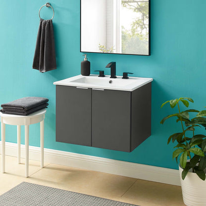 Maybelle 24" Wall-Mount Bathroom Vanity by Modway