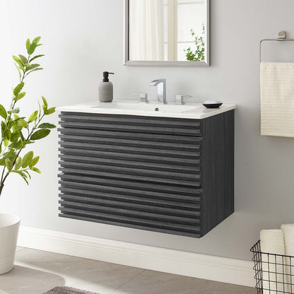 Render 30" Wall-Mount Bathroom Vanity by Modway