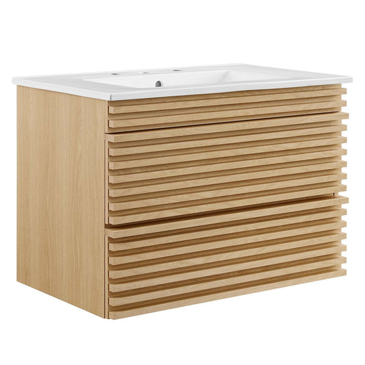 Render 30" Wall-Mount Bathroom Vanity by Modway