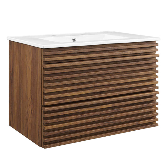 Render 30" Wall-Mount Bathroom Vanity by Modway