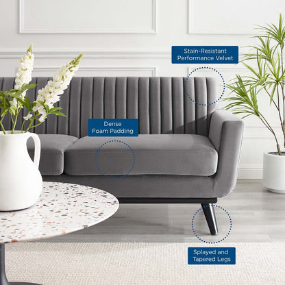 Engage Channel Tufted Performance Velvet Loveseat by Modway