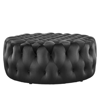 Amour Tufted Button Large Round Performance Velvet Ottoman by Modway