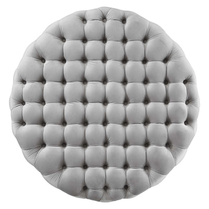 Amour Tufted Button Large Round Performance Velvet Ottoman by Modway