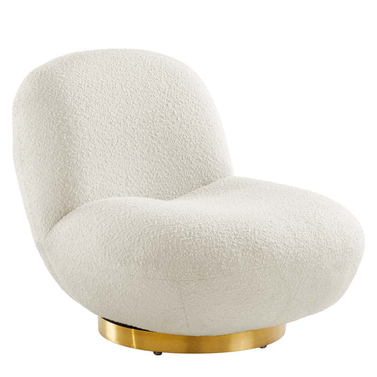 Kindred Boucle Upholstered Upholstered Fabric Swivel Chair by Modway