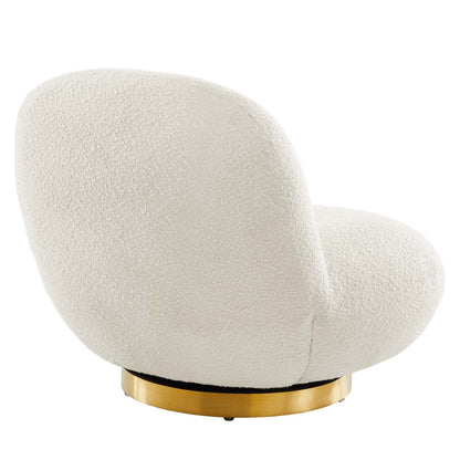Kindred Boucle Upholstered Upholstered Fabric Swivel Chair by Modway
